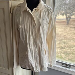 Lacoste Women’s Lightweight Windbreaker Cream Zip‎ Up & Snap Up Jacket